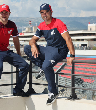 Polo Racing Zippé Rouge et Bordeaux