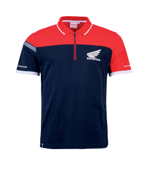 Polo Racing Zippé Bleu et Rouge